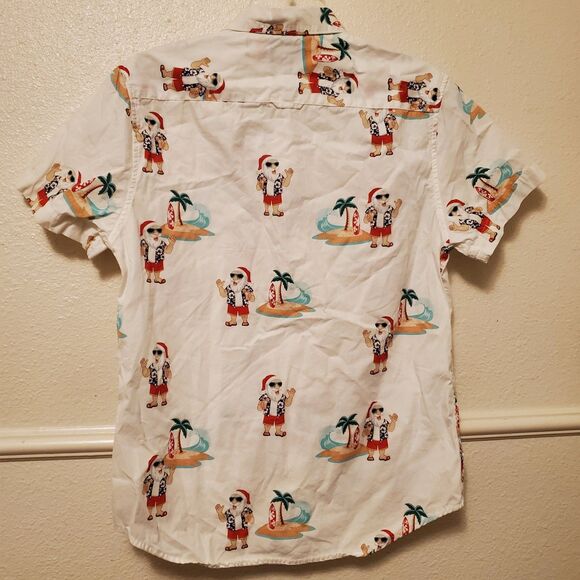 Denim & Flower Brand Santa Claus Surf Hawaiian Style Shirt Men's Size Small - Picture 10 of 16